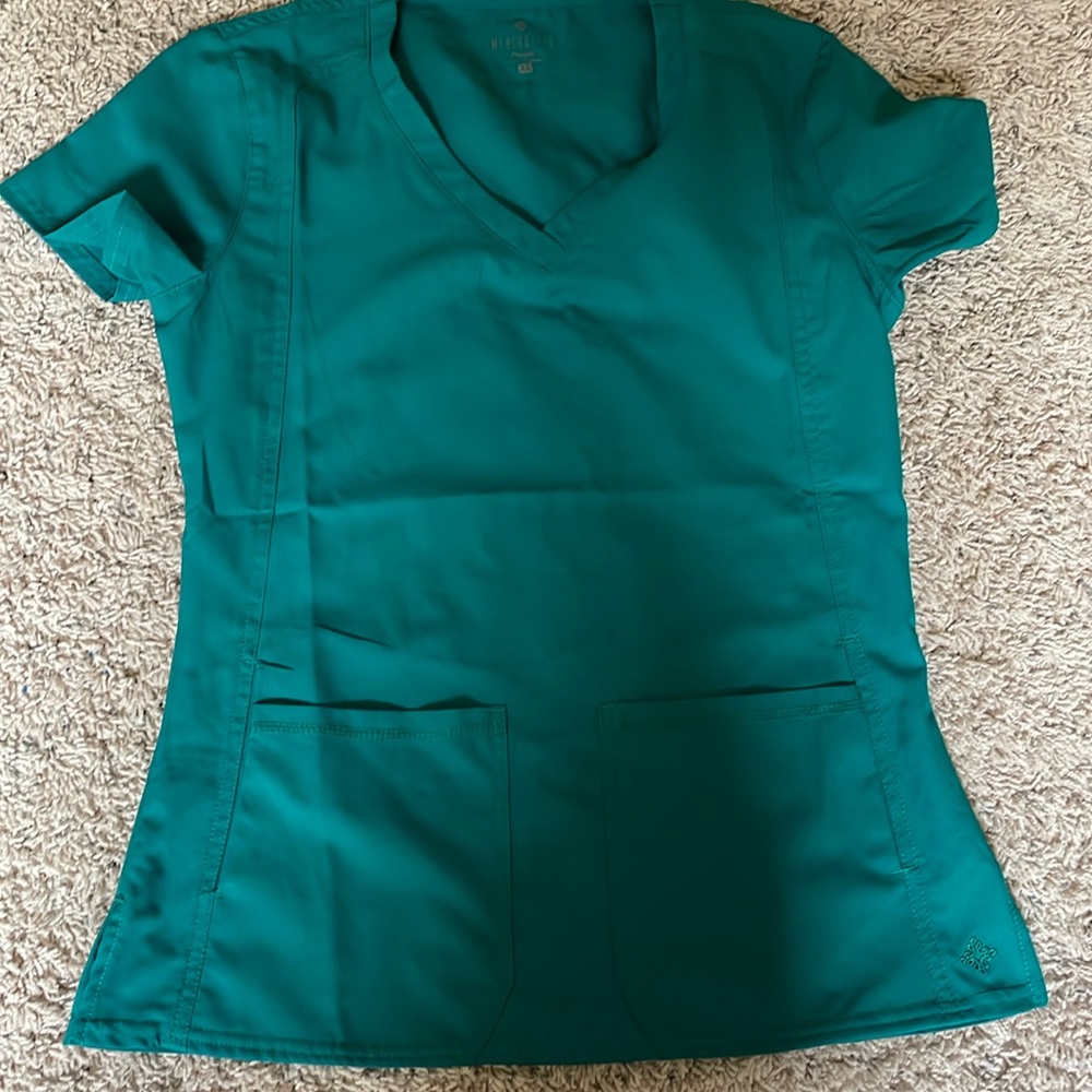 XS med couture forest green scrub top